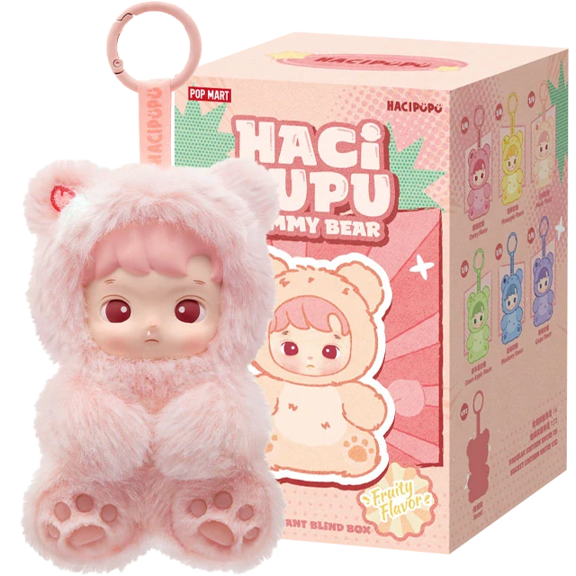 POP MART Hacipupu Gummy Bear Series – Vinylový Plyšový Přívěsek Blind Box 13 cm (s ovocnou vůní)