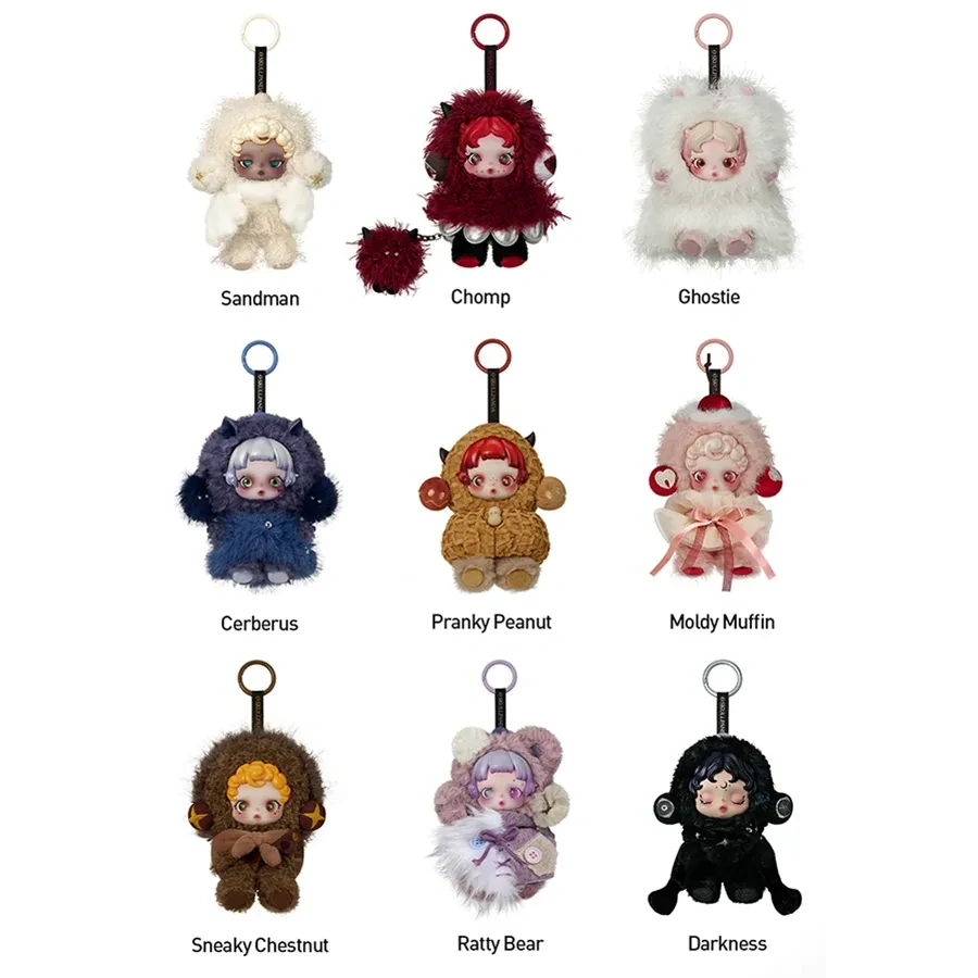 POP MART SkullPanda You Found Me! – Plyšový Přívěsek Blind Box 8–9 cm