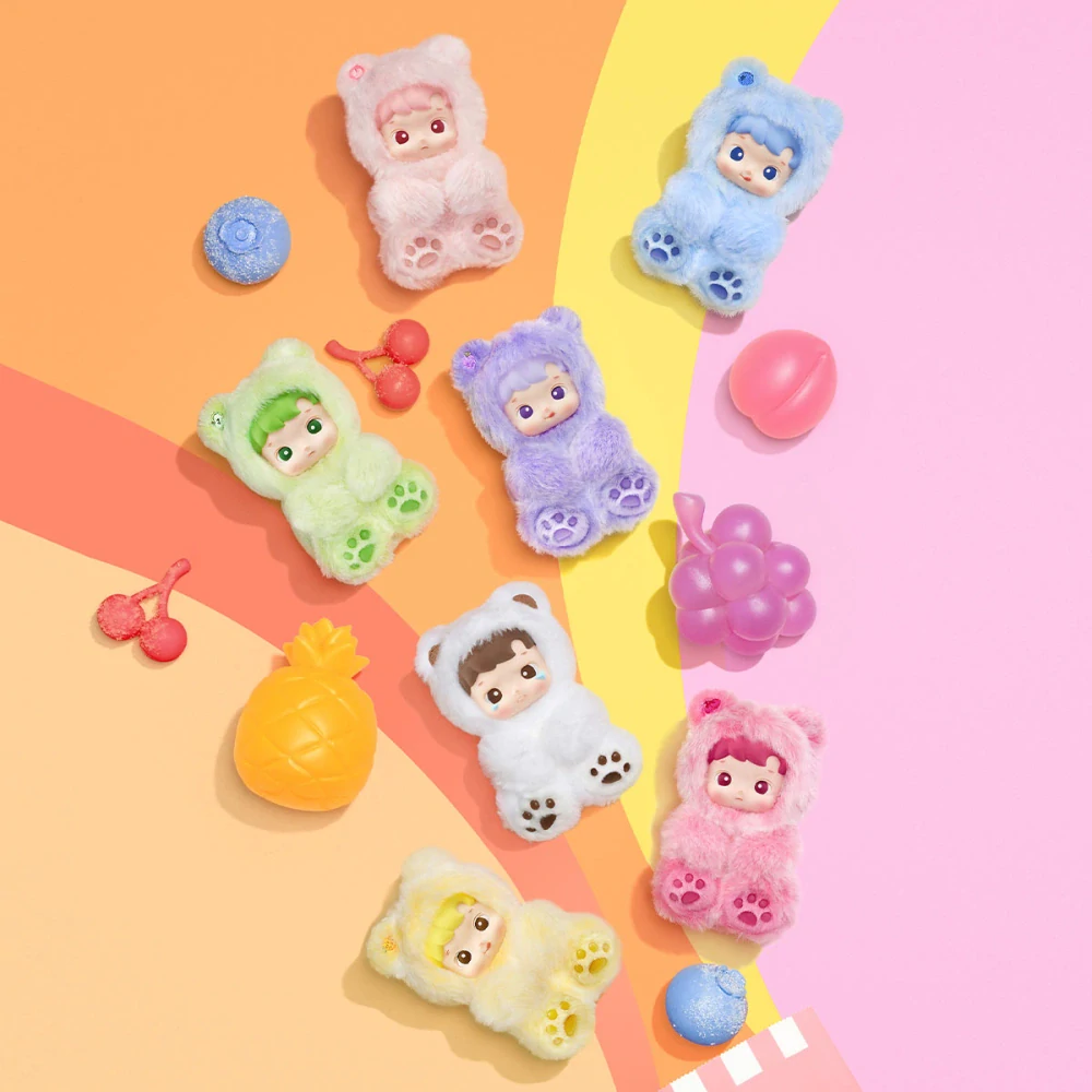 POP MART Hacipupu Gummy Bear Series – Vinylový Plyšový Přívěsek Blind Box 13 cm (s ovocnou vůní)