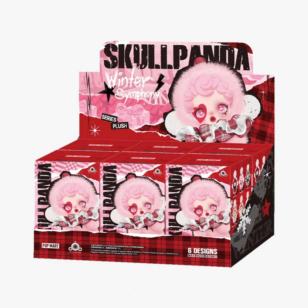 POP MART SkullPanda Winter Symphony – Plyšový Přívěsek Blind Box 13–15 cm
